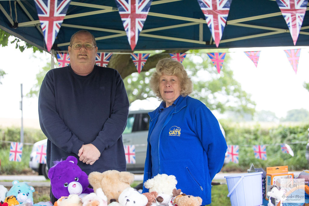 Cats Protection Charity Stall with Mark and Leslie